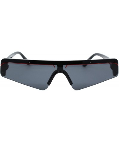 Shield Shield Robotic Exposed Mirror Lens Plastic Sunglasses - Black Red Black - CW18WRDGI2N $13.33
