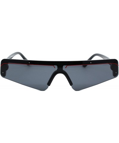 Shield Shield Robotic Exposed Mirror Lens Plastic Sunglasses - Black Red Black - CW18WRDGI2N $13.33