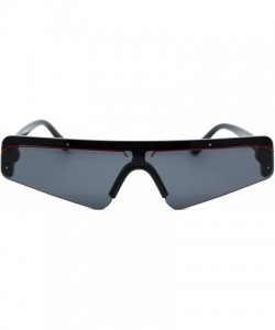 Shield Shield Robotic Exposed Mirror Lens Plastic Sunglasses - Black Red Black - CW18WRDGI2N $13.33