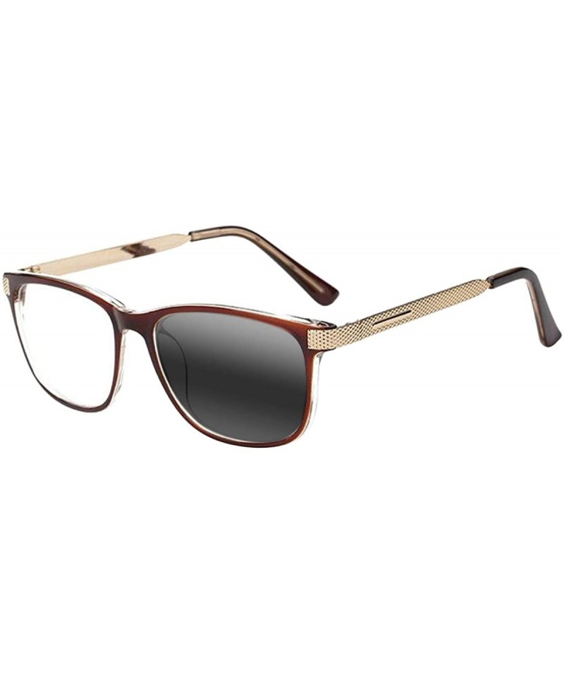 Rectangular Men Women Fashion Bifocal Reading Glass Retro Transition Photochromic UV400 Anti-UV Reader - Brown - CV18Z40NRSD ...