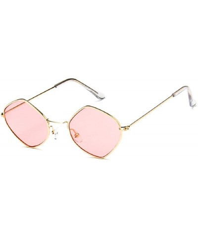 Square Fashion Metal Sun Glass Cool Square Shape Colorful Fashion Simple Style Metal Transparent Sunglasses - CP18R8A3QTI $9.25