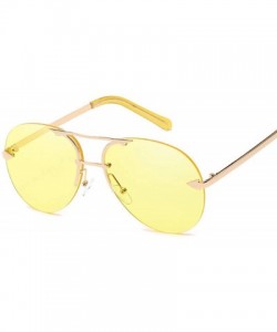 Goggle Sunglasses Retro Rimless Sunglasses Metallic Men And Women Toad Mirror Big Name Sea Glasses - CQ18TKL00AN $12.33