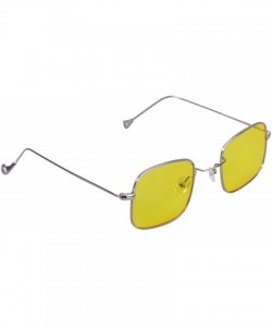 Rimless Vintage Stylish Sunglasses Small Square Ocean Film Eyeglasses (Yellow) - CM18DMXO6W4 $8.74