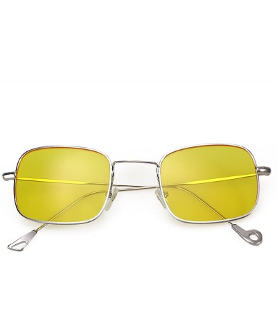 Rimless Vintage Stylish Sunglasses Small Square Ocean Film Eyeglasses (Yellow) - CM18DMXO6W4 $8.74