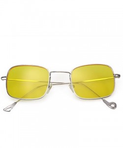 Rimless Vintage Stylish Sunglasses Small Square Ocean Film Eyeglasses (Yellow) - CM18DMXO6W4 $8.74