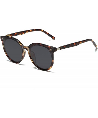 Round Classic Round Polarized Sunglasses For Women Retro Vintage UV Protection - Tortoise Frame/Grey Lens - CZ197EYC3S8 $34.27