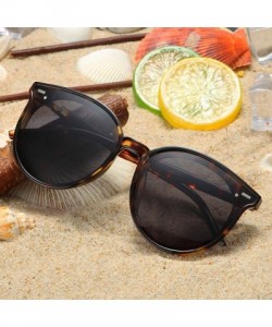 Round Classic Round Polarized Sunglasses For Women Retro Vintage UV Protection - Tortoise Frame/Grey Lens - CZ197EYC3S8 $13.48