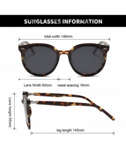 Round Classic Round Polarized Sunglasses For Women Retro Vintage UV Protection - Tortoise Frame/Grey Lens - CZ197EYC3S8 $13.48