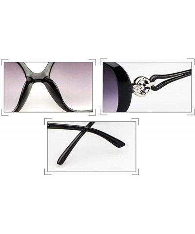 Oval Women Fashion Sunglasses UV400 Protection Outdoor Driving Eyewear Sunglasses Polarized - Black Grey - CZ197IL23KQ $37.37