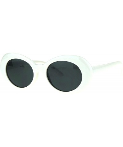 Oval Womens White Plastic Gothic Vintage Cat Eye Mod Color Lens Sunglasses - Black - C617AAUHCK6 $19.85