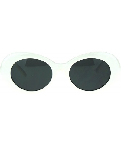 Oval Womens White Plastic Gothic Vintage Cat Eye Mod Color Lens Sunglasses - Black - C617AAUHCK6 $7.84