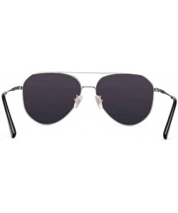 Rectangular Polarized Sunglasses- Men Classic Metal Big Frame Sports Sunglasses UV Protection for Driving Fishing Outdoor - C...