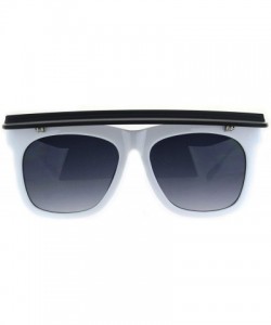 Rectangular Unique Collapsible Sun Visor Horn Rim Hipster Plastic Sunglasses - White Smoke Black - C518K3XGK84 $10.67