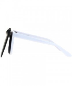 Rectangular Unique Collapsible Sun Visor Horn Rim Hipster Plastic Sunglasses - White Smoke Black - C518K3XGK84 $10.67