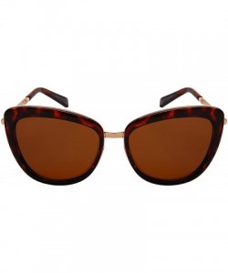 Oval Classic Vintage Cat Eye Sunglasses W/Polarized Lenses 3323-REV - Rose Gold+tortorise - CU185XCE6WL $9.94