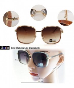Round Oversize Side Shield Steampunk Square Gradient Mirror Sunglasses A227 - Brown Brown - CS18HY0GDQ8 $11.93