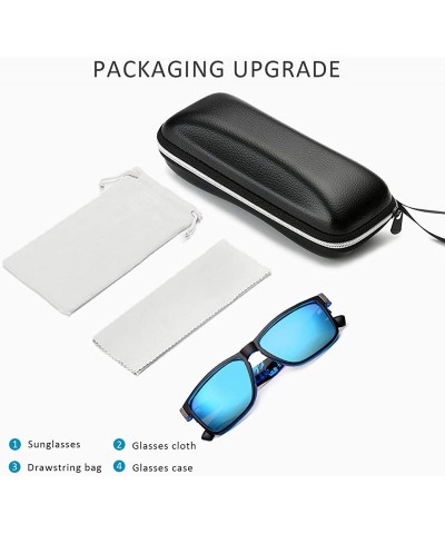 Sport Sunglasses Men Women Polarized Square Frame Tortoise Sports UV400 With Sunglasses Case For Driving Outdoor Travel - CP1...