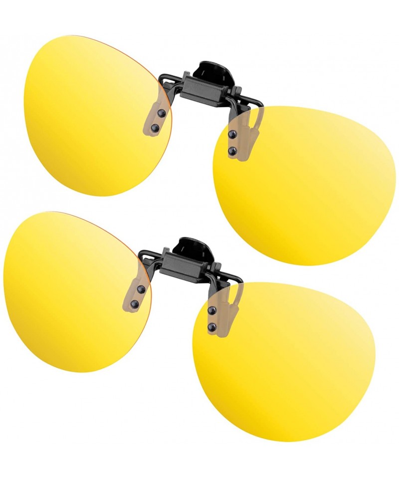 Rimless Clip-on Sunglasses- Unisex Polarized Frameless Rectangle Lens - Round 2 Yellow - CR18KLYU6LG $8.91