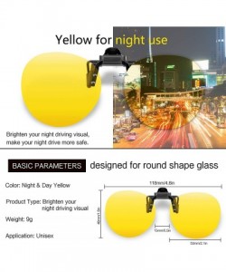 Rimless Clip-on Sunglasses- Unisex Polarized Frameless Rectangle Lens - Round 2 Yellow - CR18KLYU6LG $8.91