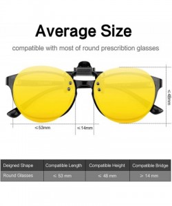 Rimless Clip-on Sunglasses- Unisex Polarized Frameless Rectangle Lens - Round 2 Yellow - CR18KLYU6LG $8.91