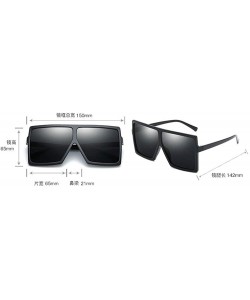 Square New retro square sexy luxury brand designer UV400 oversized unisex sunglasses - Sand Black - CJ18LN2C96M $10.57