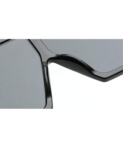 Square New retro square sexy luxury brand designer UV400 oversized unisex sunglasses - Sand Black - CJ18LN2C96M $10.57