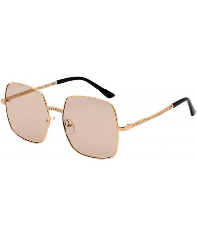Semi-rimless Polarized Sunglasses-Men Women Metal Frame Sunglasses Gradient Mirrored Lens Fashion Square Eyewear - Co - CL196...