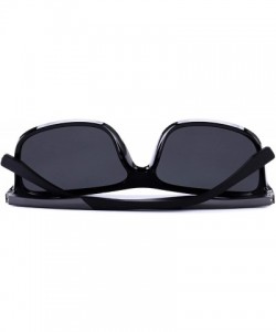 Rectangular Polarized Square Sunglasses for Men Sports Aluminum Legs O8132 - Black - CE18INWCYZ3 $14.47