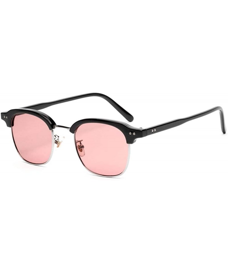 Oval Semi Rimless Sunglasses for Women Men Oval Retro Sunglasses Driving Sunglasses colorful lens sunglasses UV400 - 1 - CU19...