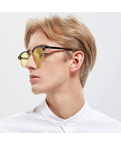 Oval Semi Rimless Sunglasses for Women Men Oval Retro Sunglasses Driving Sunglasses colorful lens sunglasses UV400 - 1 - CU19...