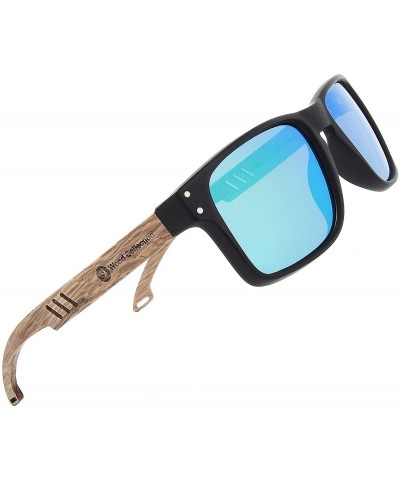 Wayfarer Sunglasses For Men With Polarized Lens Handmade Bamboo Sunglasses For Men&Women - P Green 1 - CK18ROYLW2O $17.73