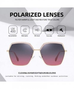 Goggle Women Oversized Gradient Lens Polarized Sunglasses Square Fashion Sun glasses Female Goggle Ladies UV400 - CV199HAO4D7...