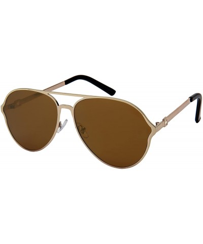 Aviator Classic Aviator w/Flat Mirrored Lens 5111-FLREV - Gold - C6185KLROG5 $12.74