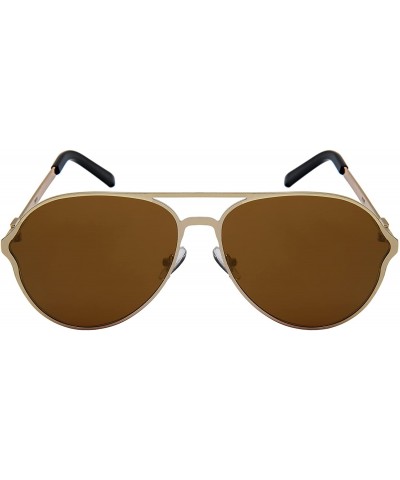 Aviator Classic Aviator w/Flat Mirrored Lens 5111-FLREV - Gold - C6185KLROG5 $12.74