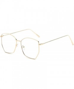 Goggle Women Modern Fashion Metal Geometric Square Oversized UV400 Protection Sunglasses - Clear - CA18WR9T6HD $22.84