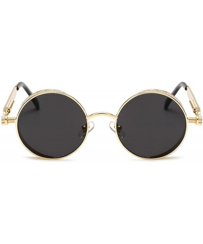 Round Steampunk Men Sunglasses Women Coating Mirror Sunglasses Round Sun glasses Retro Vintage - 3 - CY18D3L7Z7T $23.84