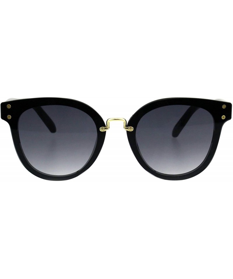 Rimless Womens Horn Rim Fashion Sunglasses Rims Behind Lens Stylish Shades UV 400 - Black (Smoke) - C218HW5T7IM $23.82