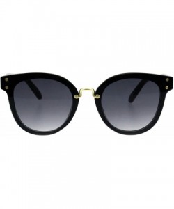 Rimless Womens Horn Rim Fashion Sunglasses Rims Behind Lens Stylish Shades UV 400 - Black (Smoke) - C218HW5T7IM $23.82