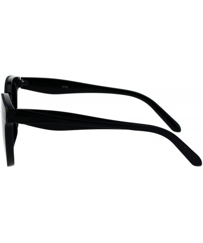 Rimless Womens Horn Rim Fashion Sunglasses Rims Behind Lens Stylish Shades UV 400 - Black (Smoke) - C218HW5T7IM $12.99