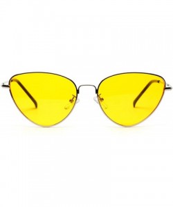 Oversized Retro Cat Eye Sunglasses Women Yellow Red Lens Sun glasses Sunglass for women Vintage Metal Eyewear - Blackgold - C...