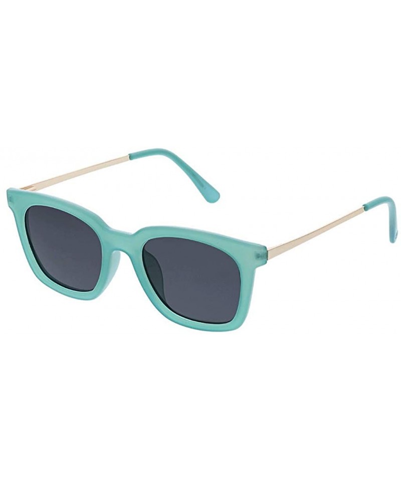 Square Women's Endless Summer Polarized Square Sunglasses - Turquoise/Gold - 49 mm 0 - CA18OI7EOH4 $29.13