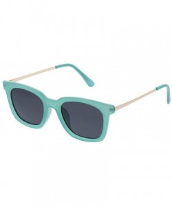 Square Women's Endless Summer Polarized Square Sunglasses - Turquoise/Gold - 49 mm 0 - CA18OI7EOH4 $29.13