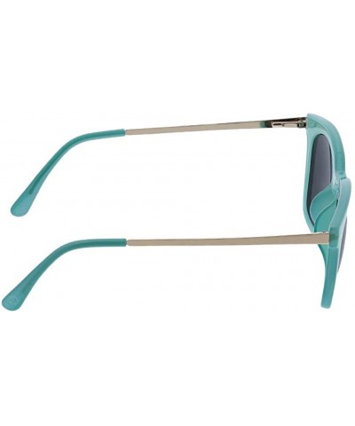 Square Women's Endless Summer Polarized Square Sunglasses - Turquoise/Gold - 49 mm 0 - CA18OI7EOH4 $29.13