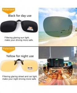 Aviator Polarized Clip on Sunglasses over Prescription Glasses Night Vision Driving - CY18ME8L86R $16.67