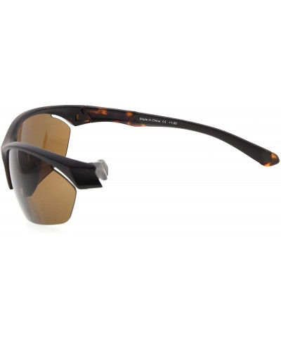 Rimless Retro Mens Womens Sports Half-Rimless Bifocal Sunglasses - Matte Tortoise - CB189AIUQEE $12.60