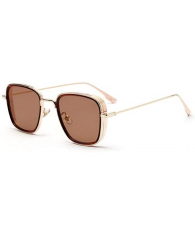 Women Retro Classic Metal Square Oversized Sunglasses Men Luxury ...