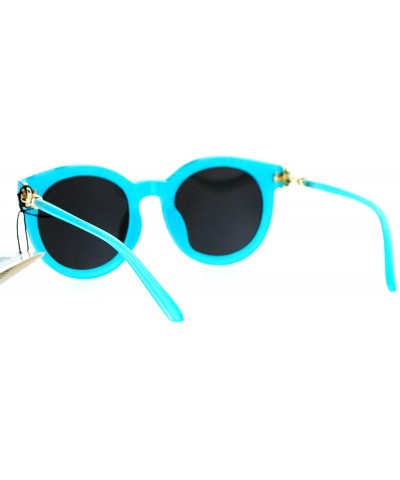 Round Fashion Womens Sunglasses Oversized Round Designer Frame Eyewear UV 400 - Blue (Blue Mirror) - CP188OSTQGW $14.68