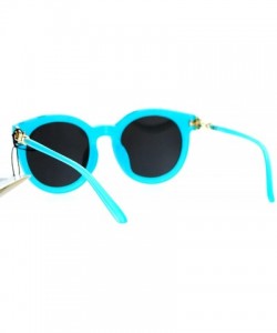 Round Fashion Womens Sunglasses Oversized Round Designer Frame Eyewear UV 400 - Blue (Blue Mirror) - CP188OSTQGW $14.68