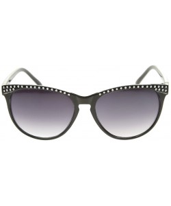 Cat Eye Retro Fashion Cat Eye Metal Accent Sunglasses S61NGW3143 - Black - CB182GAI9XA $11.69