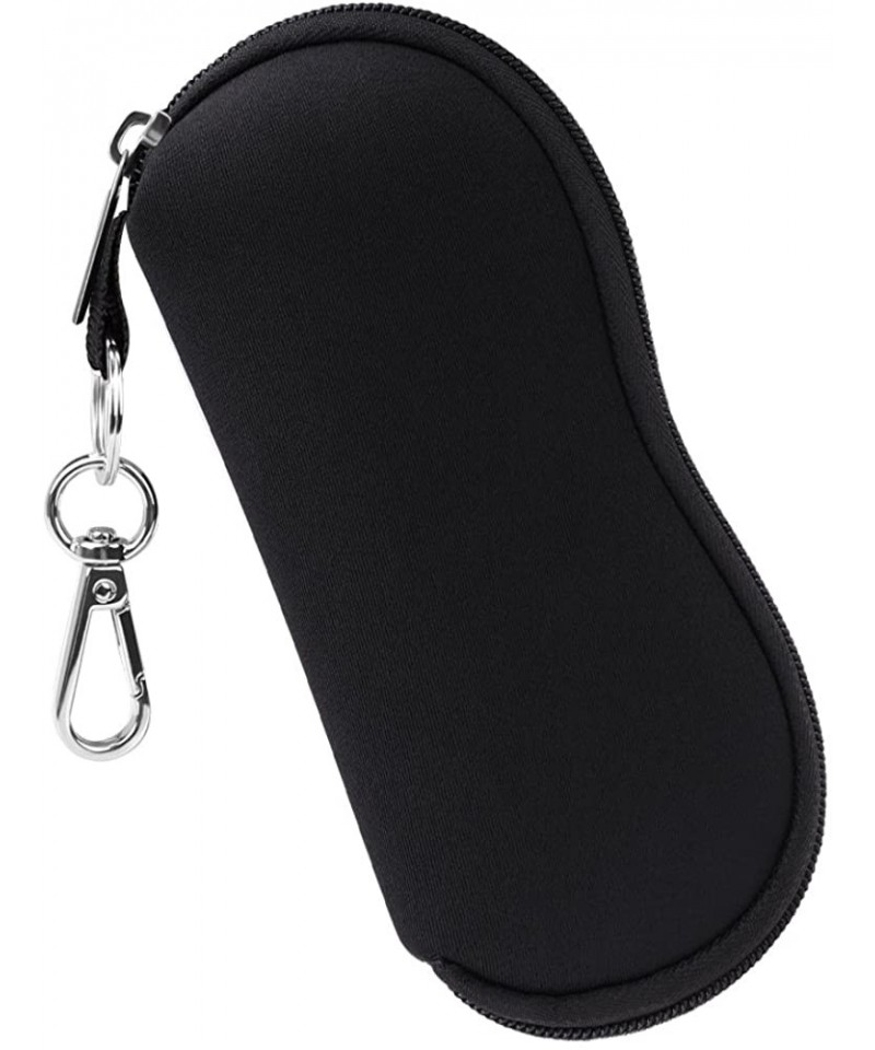 Aviator Glasses Case with Carabiner - Ultra Light Portable Neoprene Zipper Sunglasses Soft Case - A-black - CH188N5LE8S $7.50